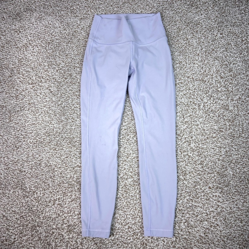 Lululemon Pants Womens 4 Purple High Rise Ankle‎ Leggings Yoga Gym Wunder Train